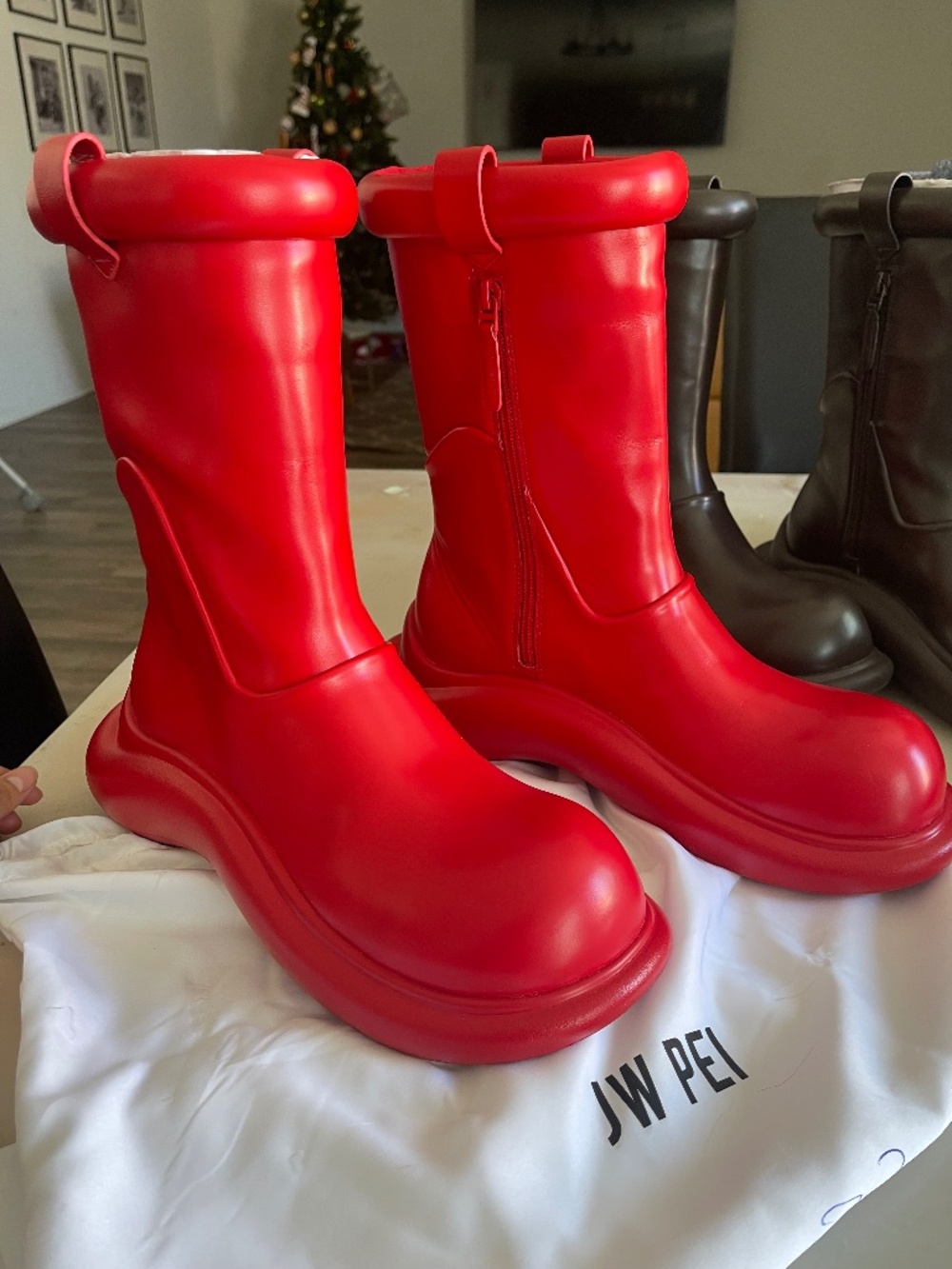 Jw pei Zoie red Embossed Rain Boot - Blue